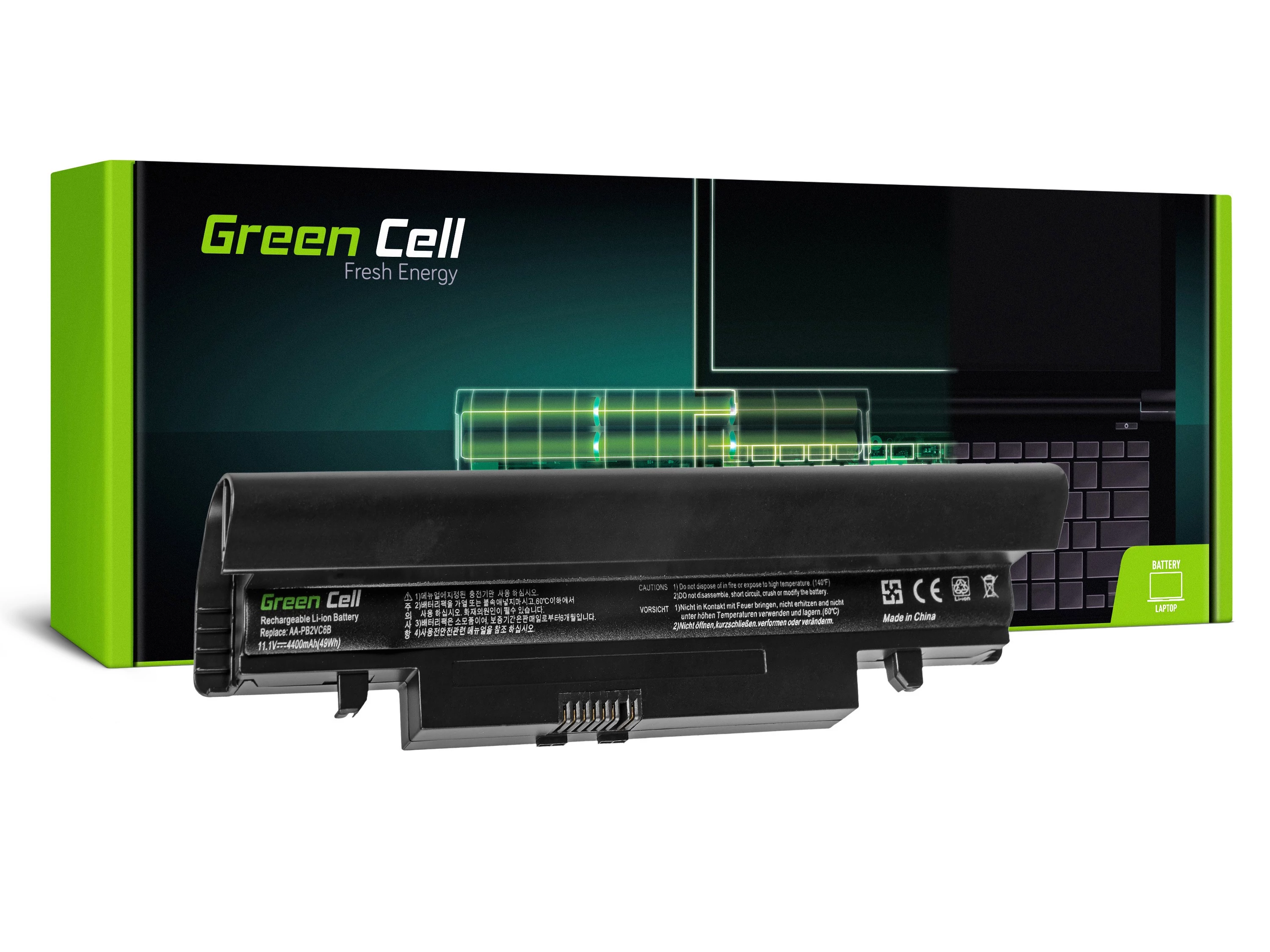 Green Cell Samsung NP-N100 NP-N102S NP-N145 NP-N150 NP-N210 11.1V 4400mAh laptop akkumulátor