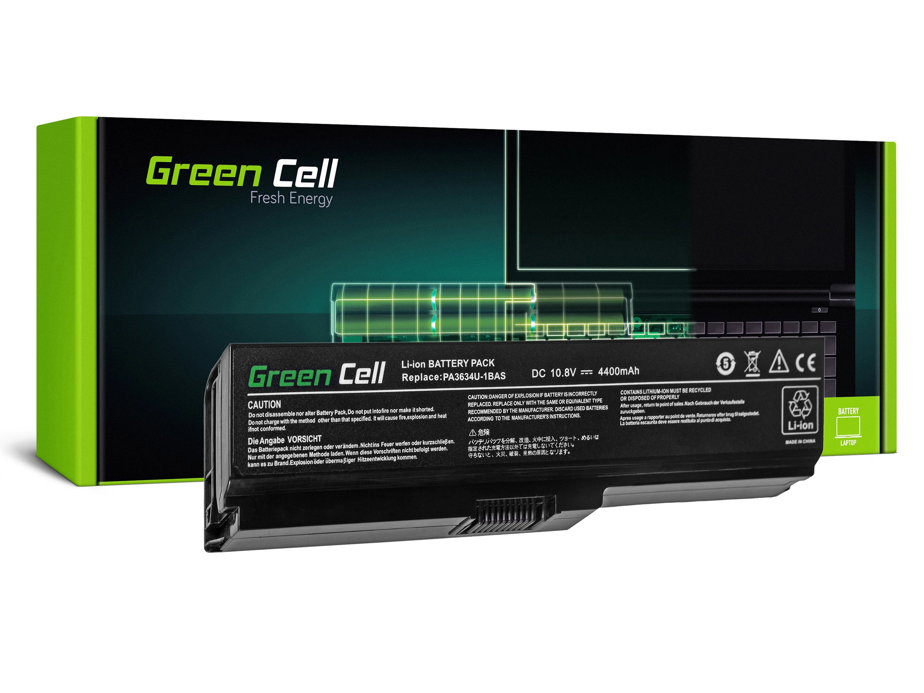 Green Cell Toshiba Satellite C650 C650D C660 C660D L650D L655 L750 PA3634U-1BRS 11.1V 4400mAh laptop akkumulátor